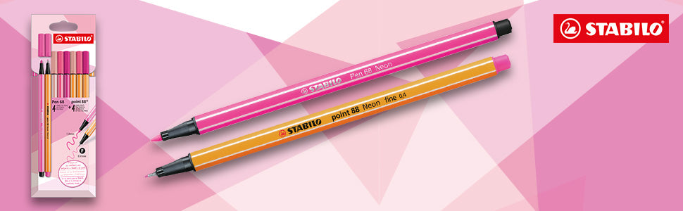 Stabilo Shades of Pink 4 Fineliner point 88 & 4 Pennarelli Premium Pen 68 Visita lo Store di Stabilo