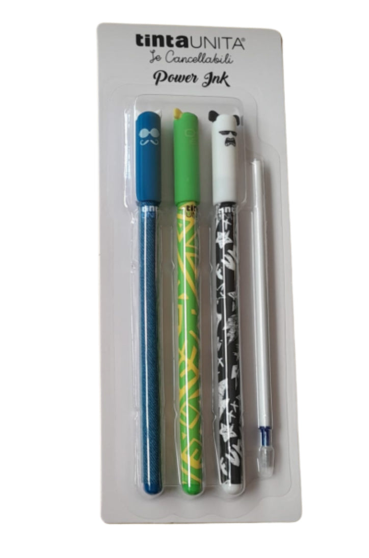 TINTA UNITA KIT 3 PENNE CANCELLABILI BLU+ REFIL BLU FASHION EDIZIONE 2025/2026