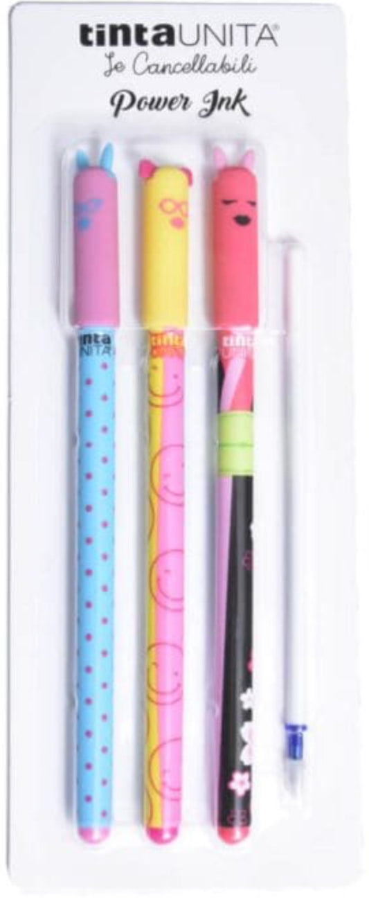 TINTA UNITA KIT 3 PENNE CANCELLABILI BLU+ REFIL BLU FASHION EDIZIONE 2025/2026