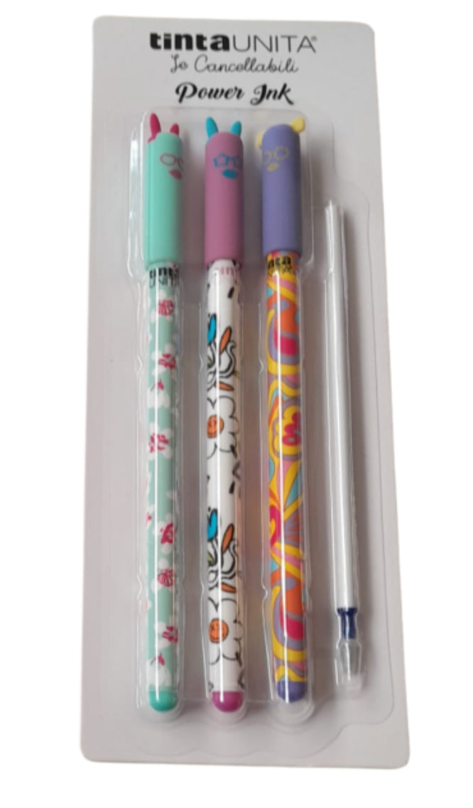 TINTA UNITA KIT 3 PENNE CANCELLABILI BLU+ REFIL BLU FASHION EDIZIONE 2025/2026