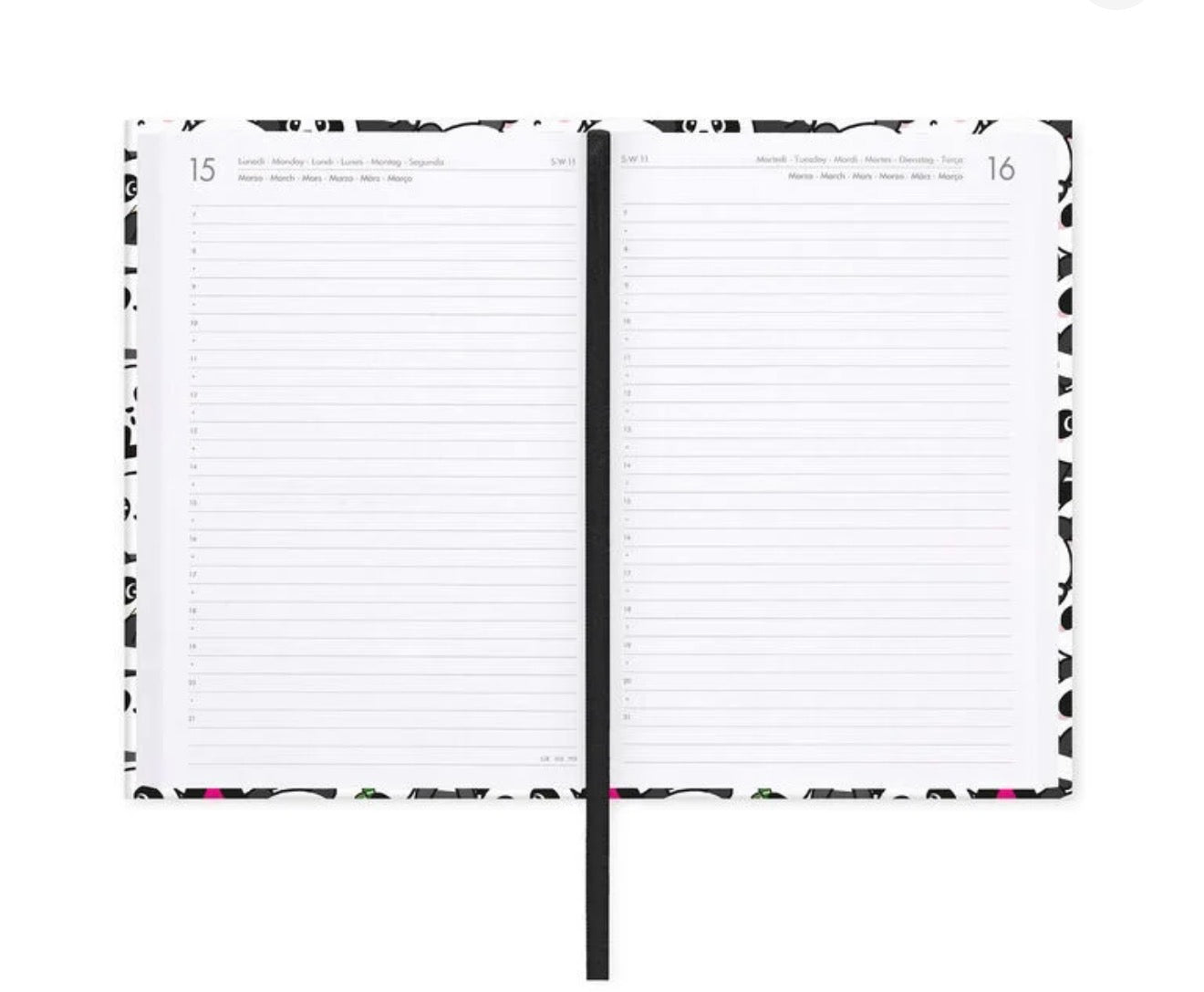 Agenda Legami 2026/2027 Giornaliera  16 Mesi - Panda - Medium