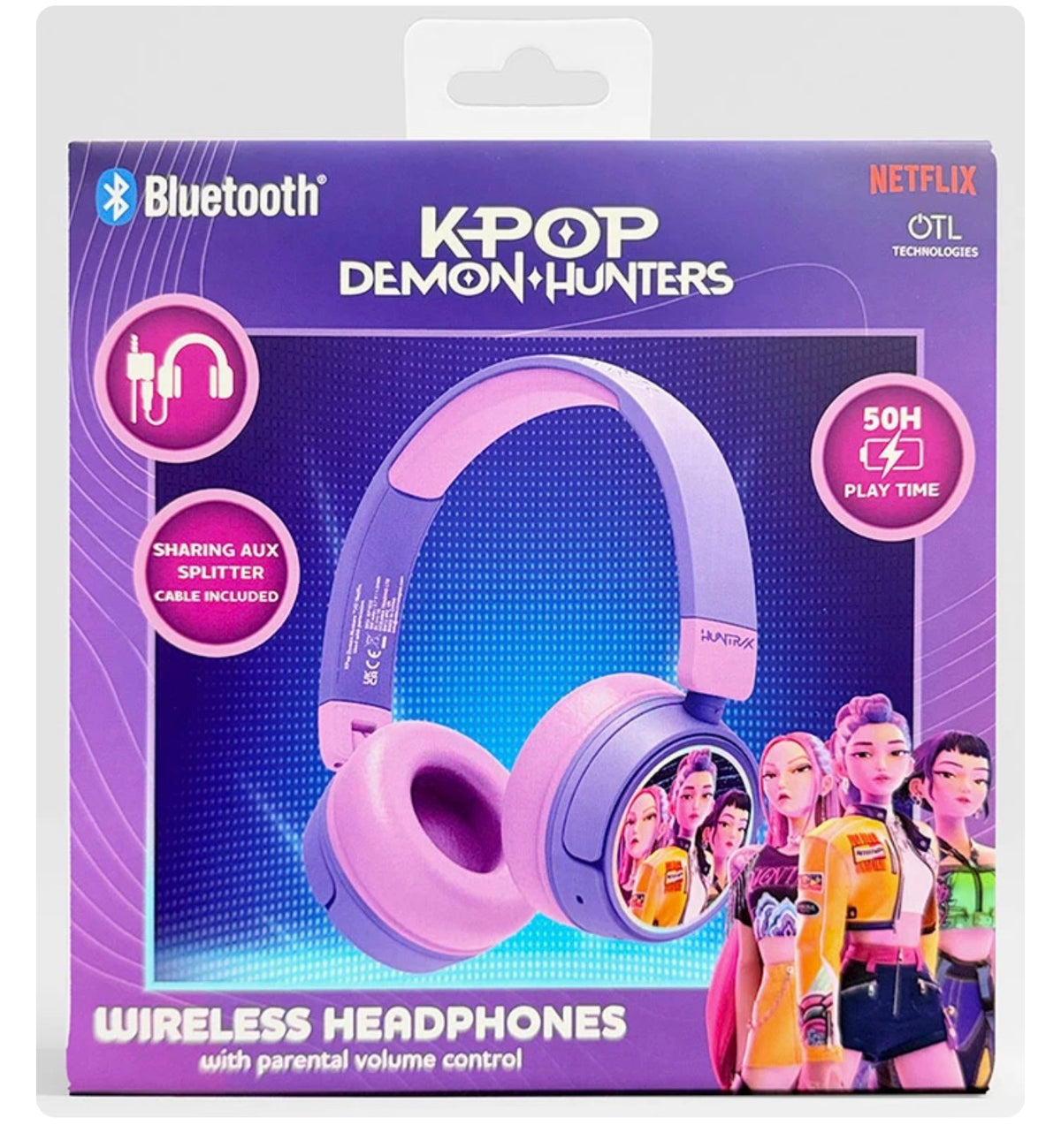Cuffie OTL K-Pop Demon Hunters Wireless Purple Huntrix