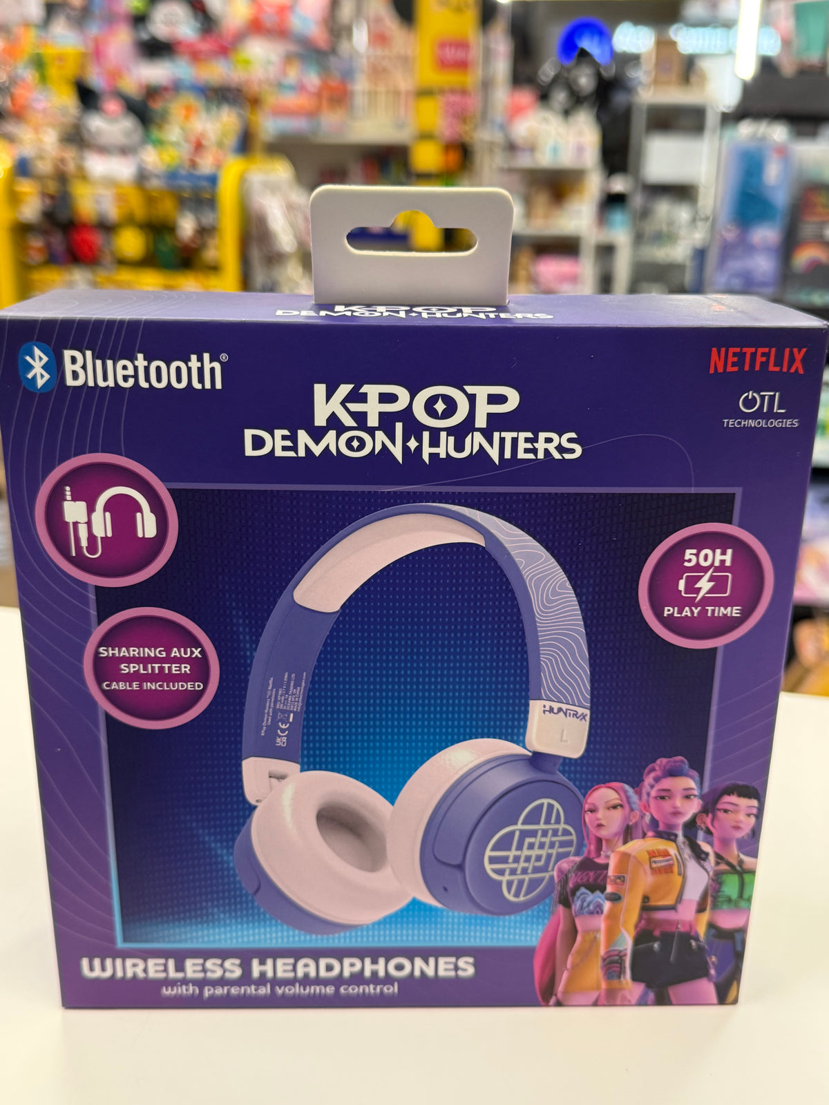Cuffie OTL K-Pop Demon Hunters Wireless Purple Huntrix