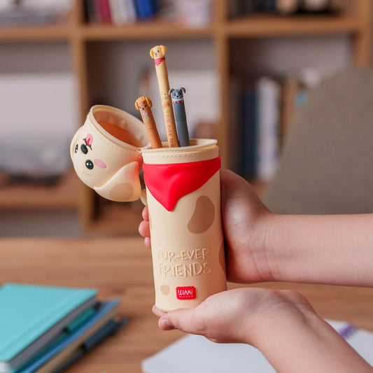 Astuccio 2-in-1 in Silicone Golden "Fur-ever Friends" - Kawaii