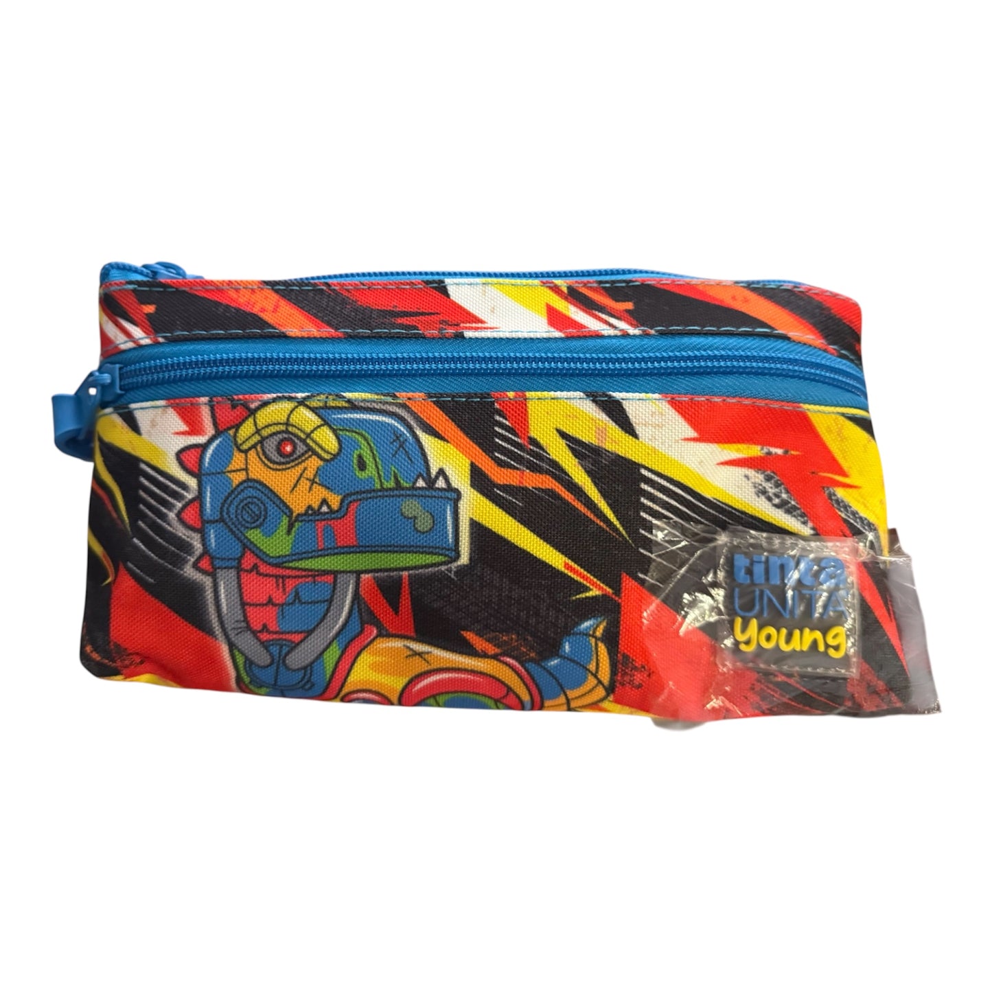 Astuccio Triangolare 2 Zip Young Boy robot drago