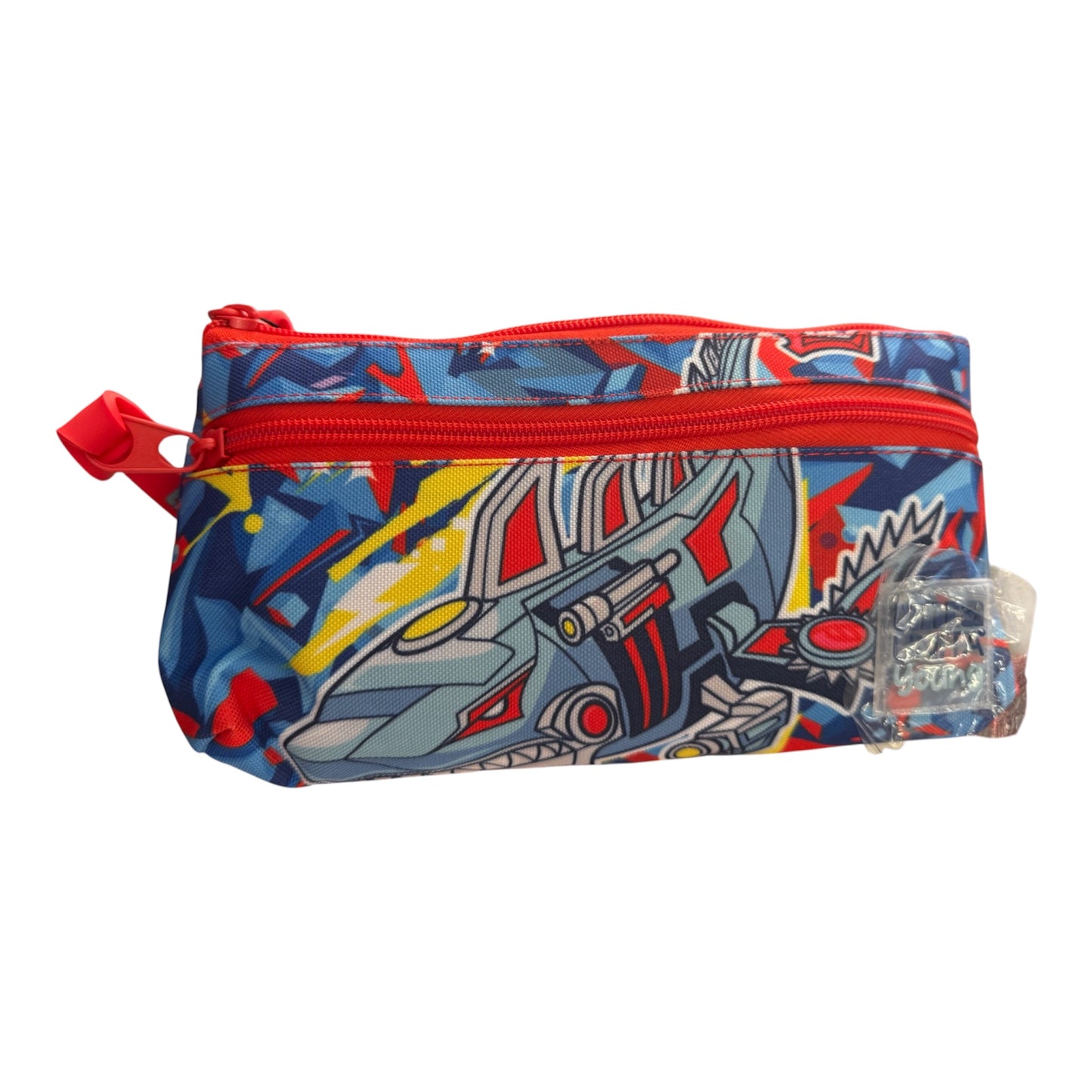 Astuccio Triangolare 2 Zip Young Boy “Shark Robot”