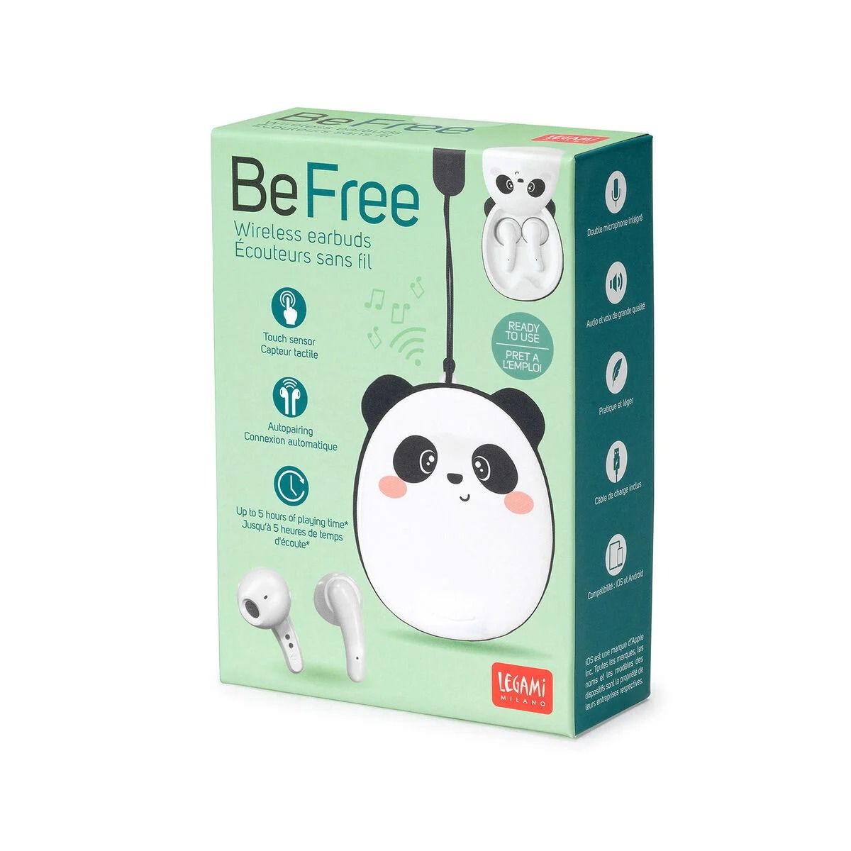 Legami Be Free - Cuffie Wireless Bluetooth Gatto - Earbuds con custodia a forma di gatto