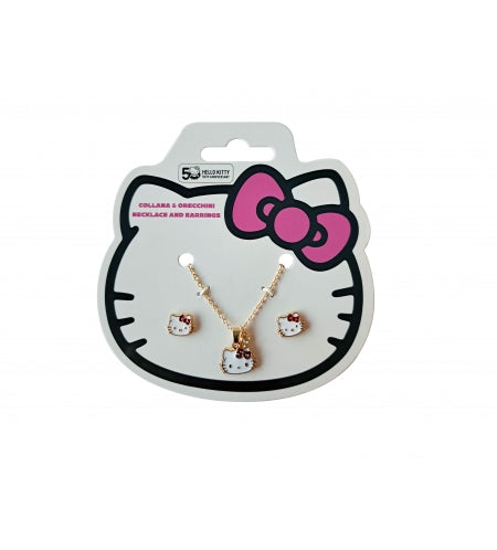Set collana e orecchini oro hello kitty