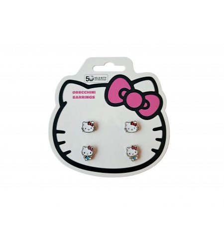 Set 2 paia orecchini hello kitty